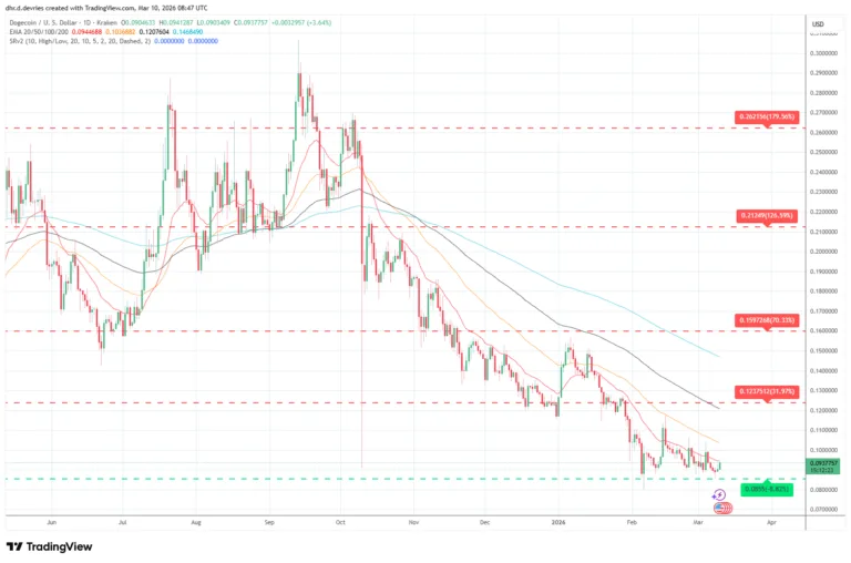 Dogecoin (DOGE) Price Prediction Weekly Analysis March 10 - 2026