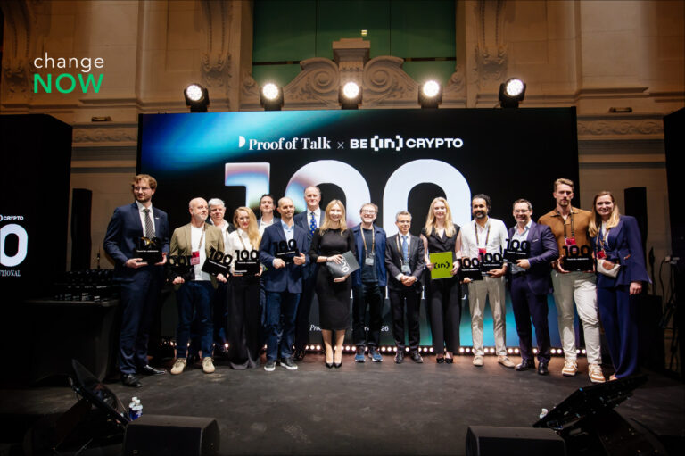 ChangeNOW wint Best Digital Assets Fintech bij de BeInCrypto Institutional 100 Awards 2026