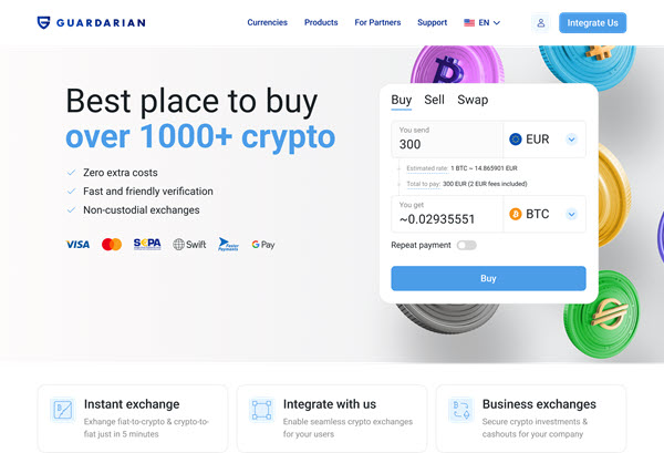How to Buy Your First Cryptocurrency via Guardarian