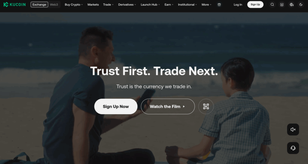 KuCoin Futures und Margin-Handel Interface