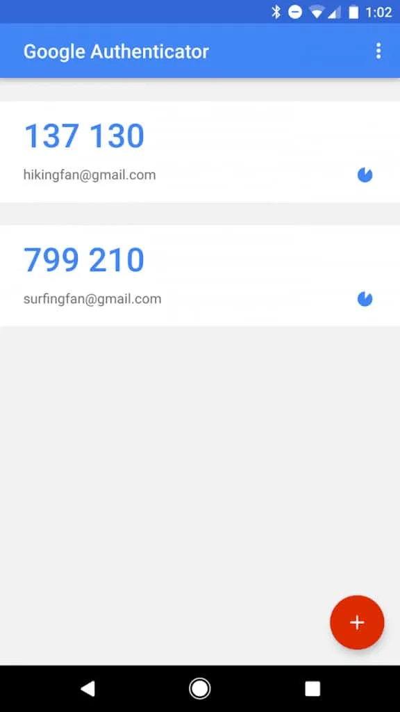 Google Authenticator Voorbeeld