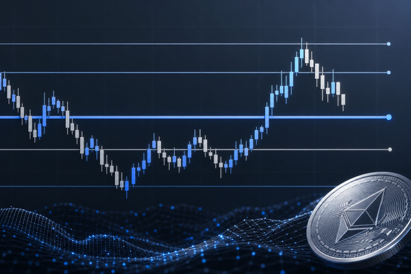 Candlestick price chart with horizontal pivot point support and resistance levels