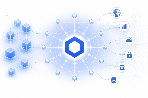 Chainlink decentralized oracle network connecting blockchains to real-world data